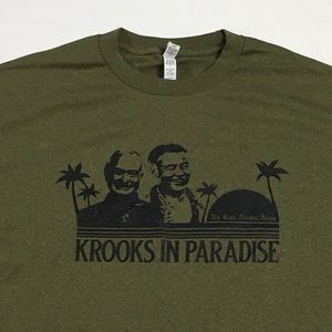 Krooks in Paradise olive green T-shirt size XL